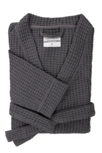 Heckett Lane Badjas wafel steel grey - gerecycled katoen