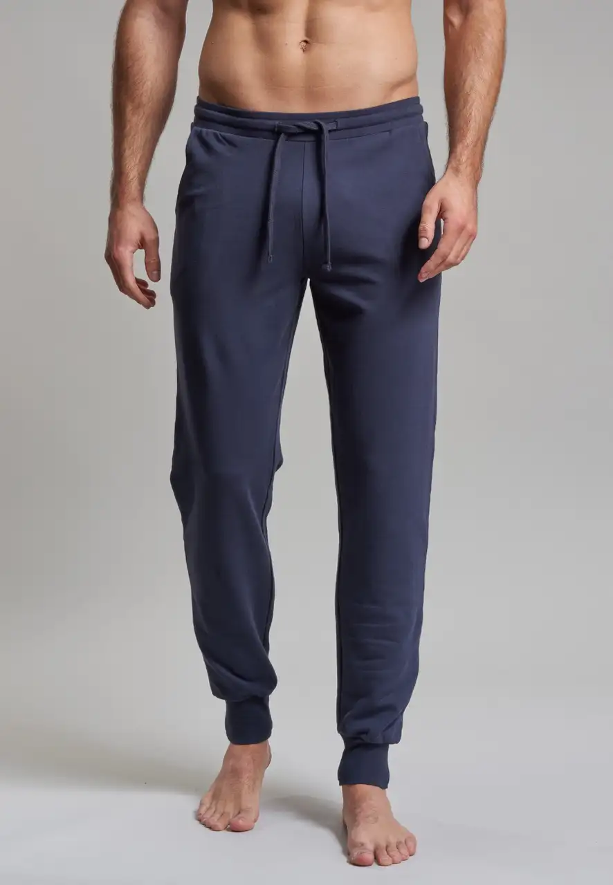 Götzburg heren lange pyjamabroek boordjes 550281 blauw - Afbeelding 3