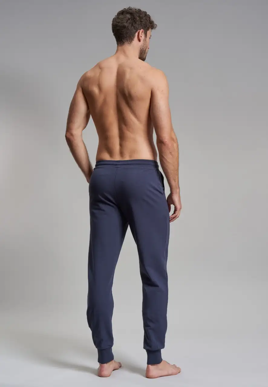 Götzburg heren lange pyjamabroek boordjes 550281 blauw - Afbeelding 4