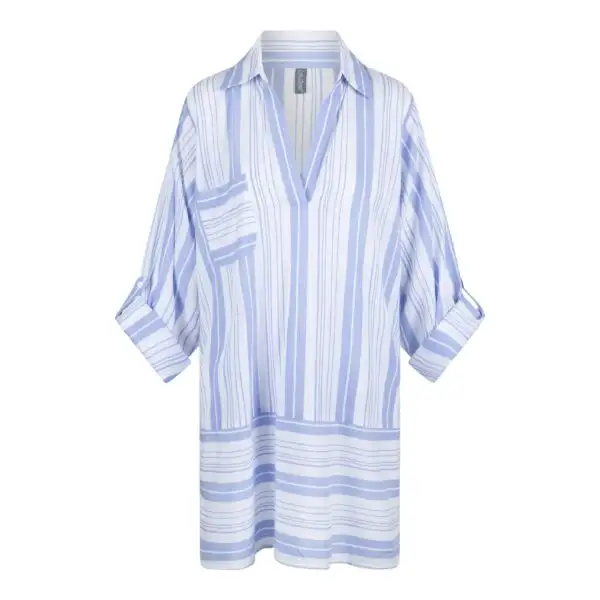 LingaDore tuniek pyjama jurk blauw streep - Afbeelding 2