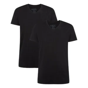 Bamboo Basics T-shirt Velo-003 (zwart, v-hals, 2-pack)