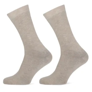 Basset dames en heren sokken bamboo 2-pack beige