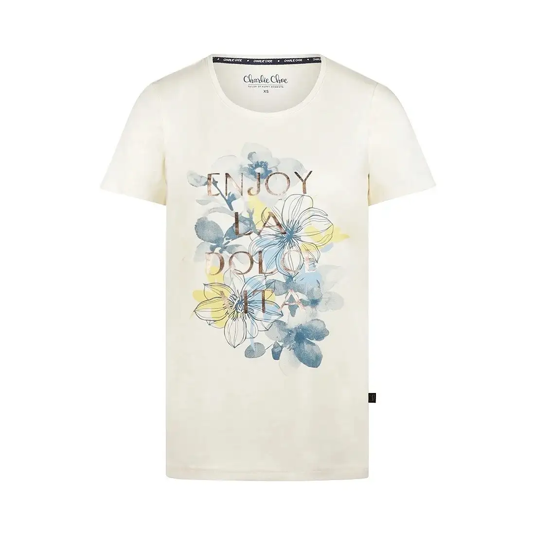 Charlie Choe dames pyjama t-shirt blauwe bloemen