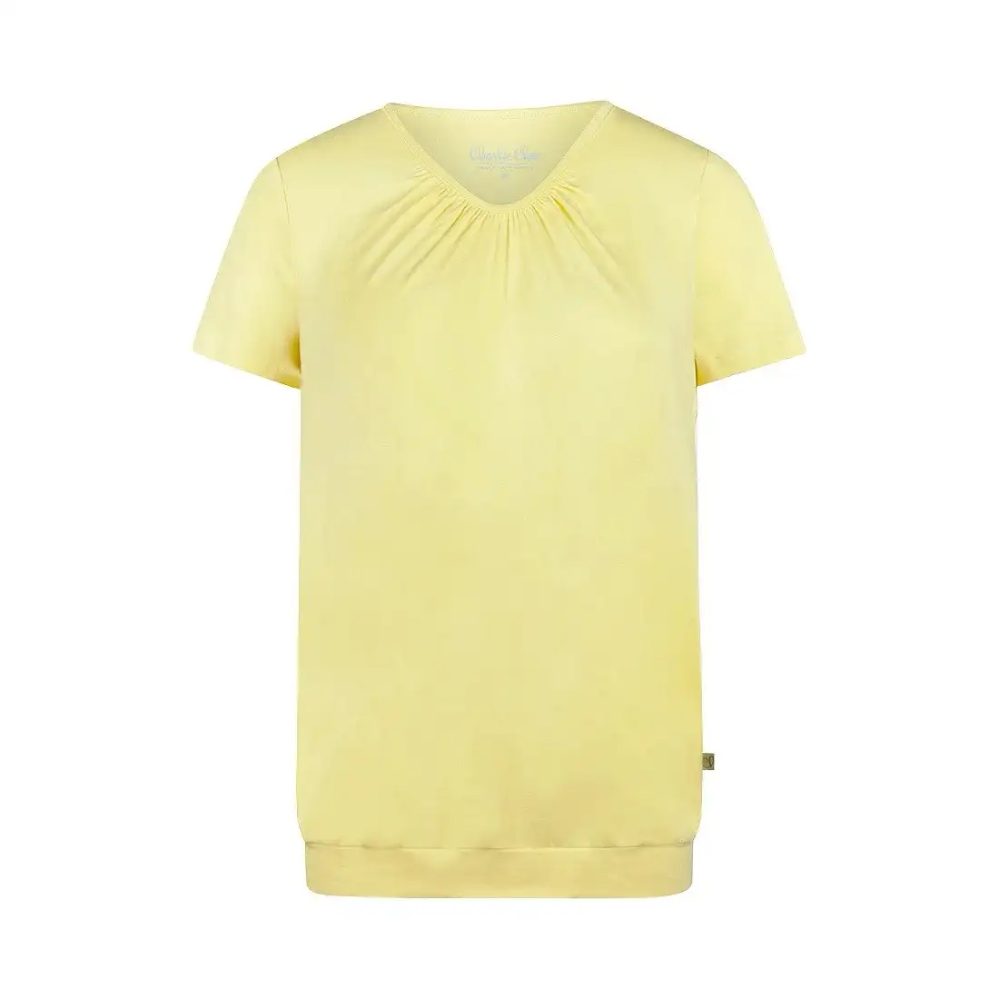 Charlie Choe dames pyjama t-shirt Boxy lichtgeel