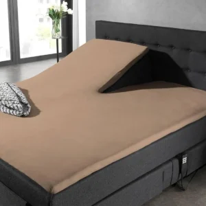 Home Care katoenen splittopper hoeslaken taupe 160x220