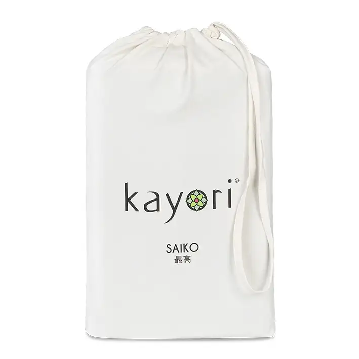 Kayori Saiko bio-jersey hoeslaken met Aloë Vera offwhite - tot 35cm - Afbeelding 2