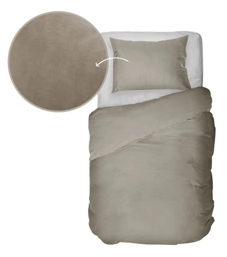 Kayori dekbedovertrek Koko katoen-tencel taupe - Afbeelding 6