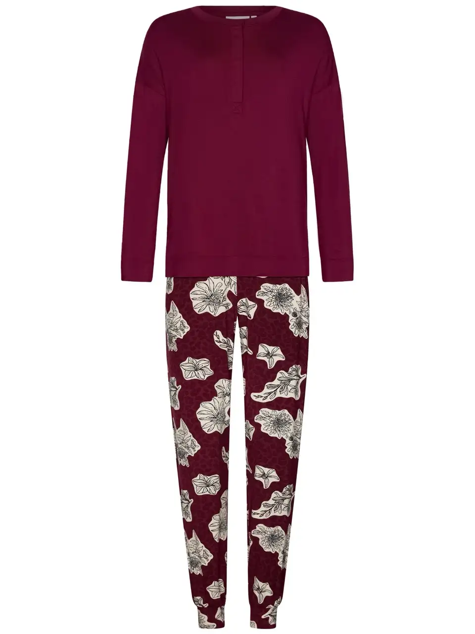 Pastunette dames pyjama 121252-210-2 dark red - Afbeelding 2
