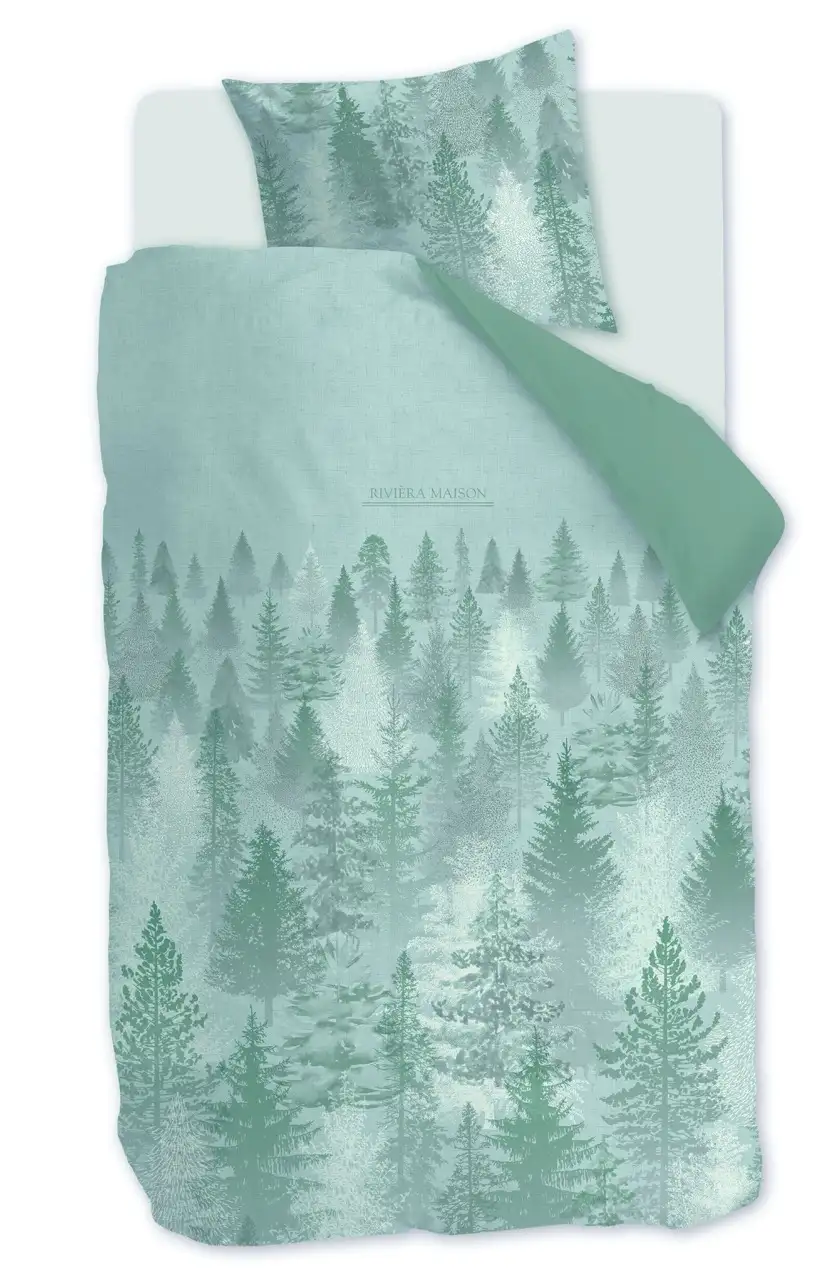 Riviera Maison dekbedovertrek Foggy Forest green