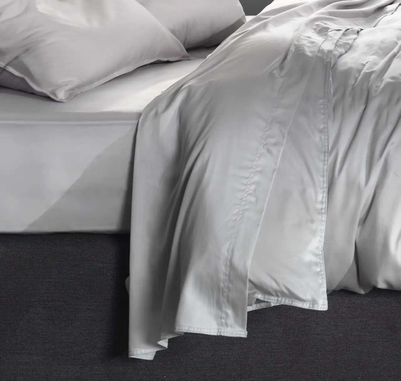 Zo! Home laken Satinado 160x290cm satijn ash grey - Afbeelding 2
