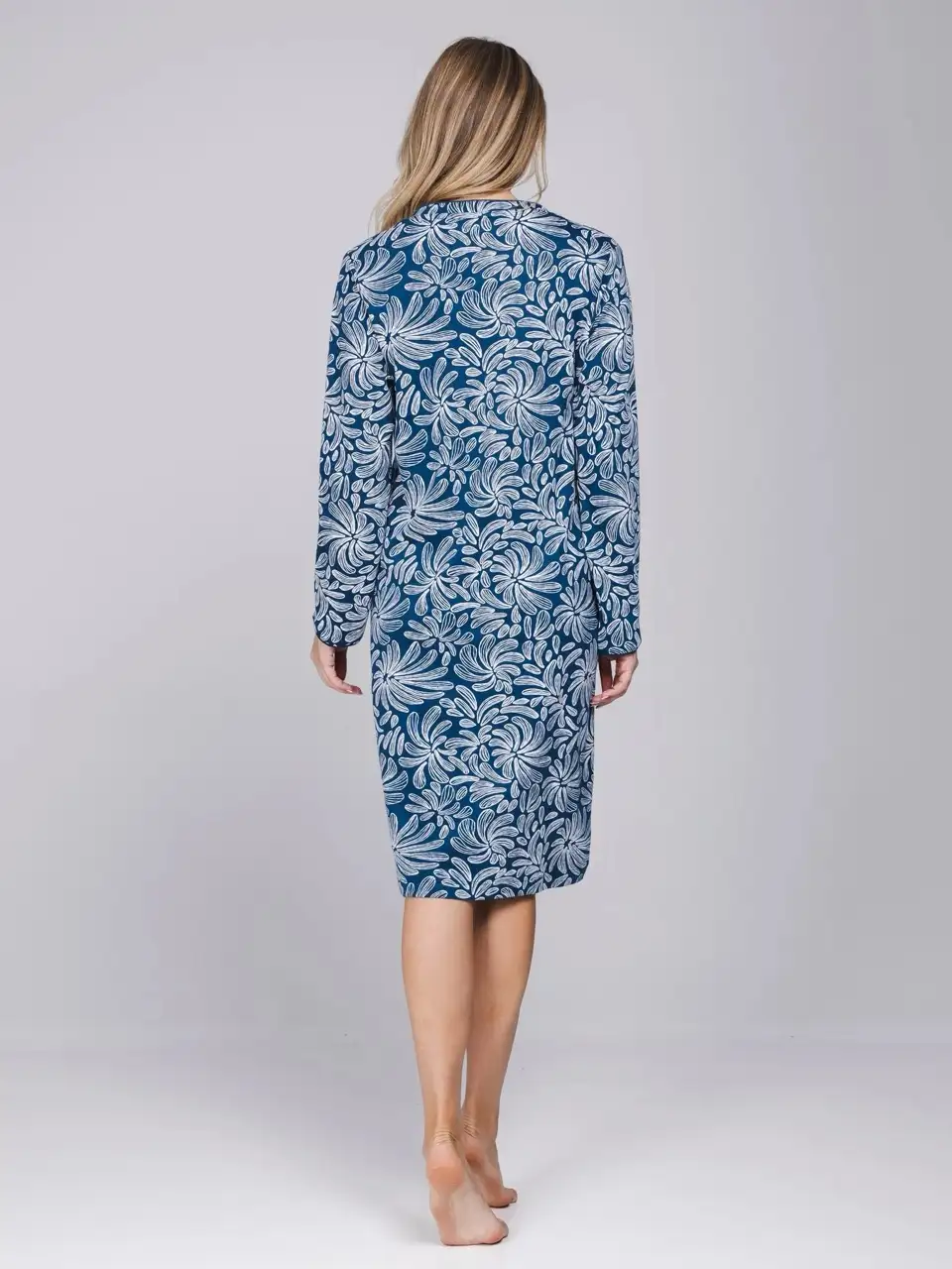Pastunette dames nachthemd Nordic Bloom 111262-154-1 dark blue - Afbeelding 3