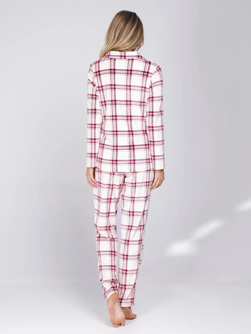 Pastunette dames pyjama Alpine Creme 121262-102-2 dark red - Afbeelding 4