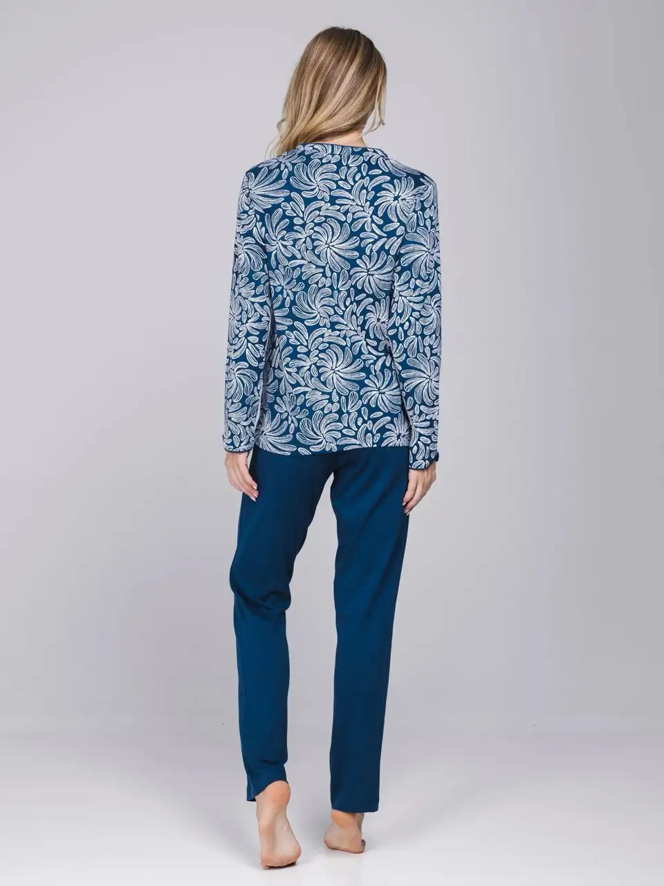Pastunette dames pyjama Nordic Bloom 121262-154-1 dark blue - Afbeelding 3