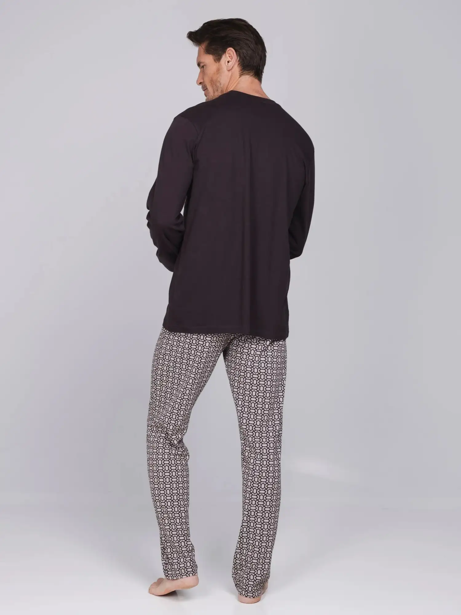 pastunette heren pyjama Urban Essence 122262-502-1 brown - Afbeelding 4