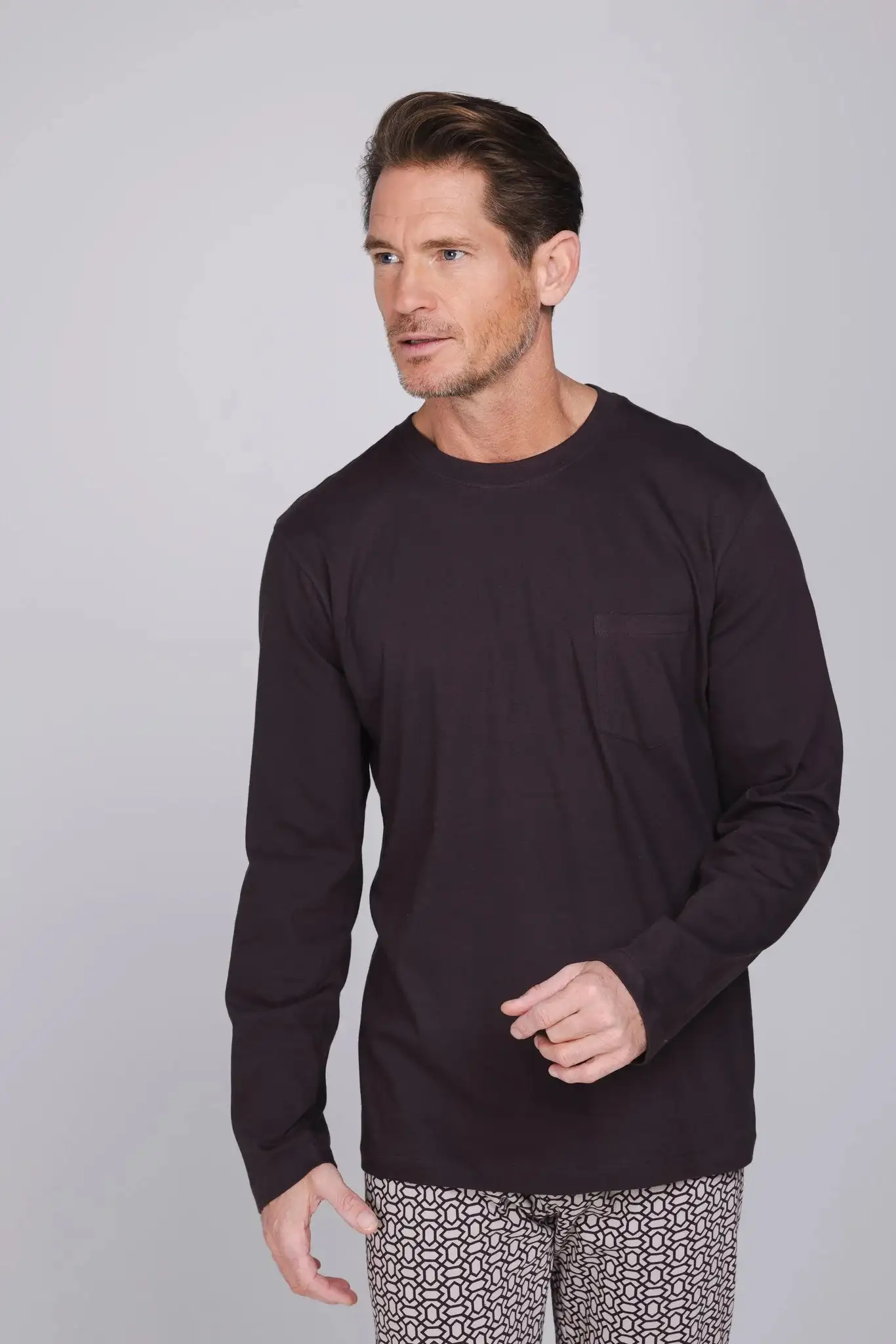 pastunette heren pyjama Urban Essence 122262-502-1 brown - Afbeelding 5