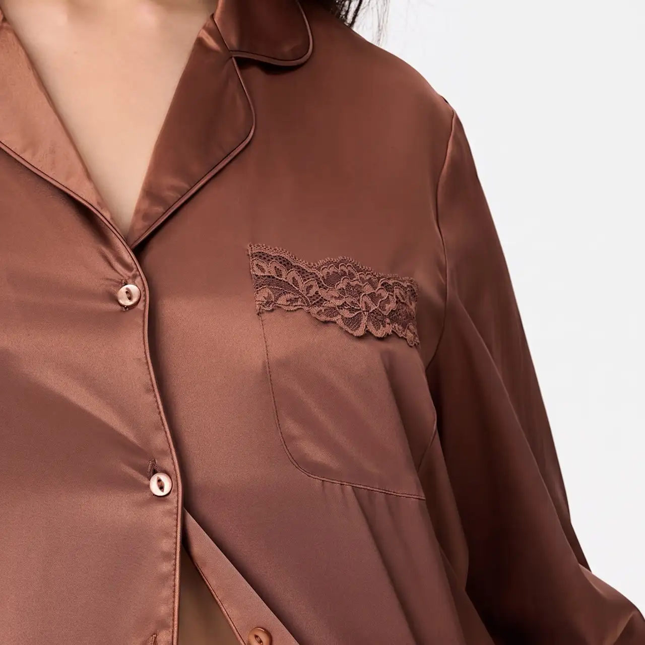 LingaDore pyjama Silk Dreams Cognac - Afbeelding 2