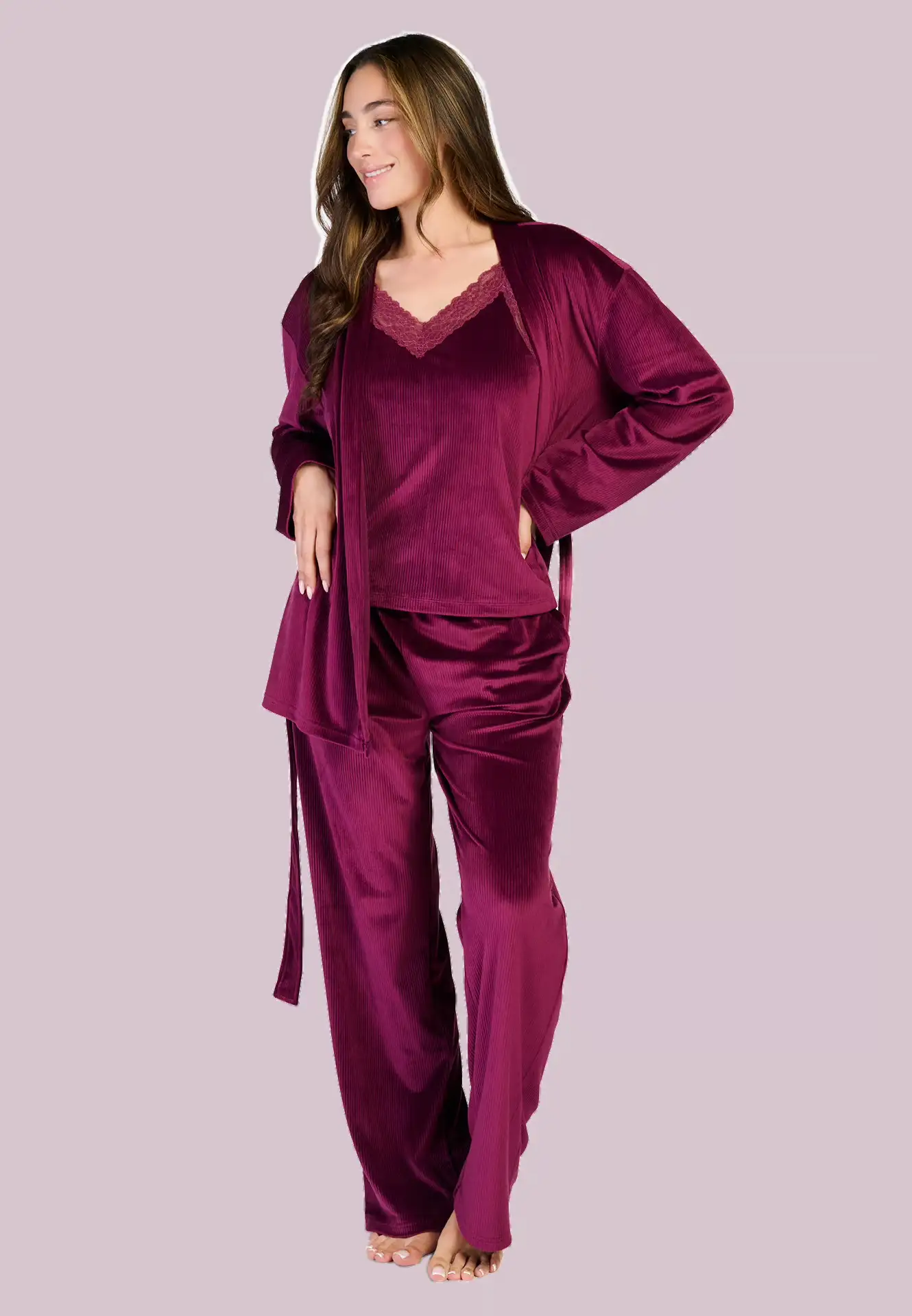 Ten Cate Comfort Wear kimono cherry burgundy - Afbeelding 3