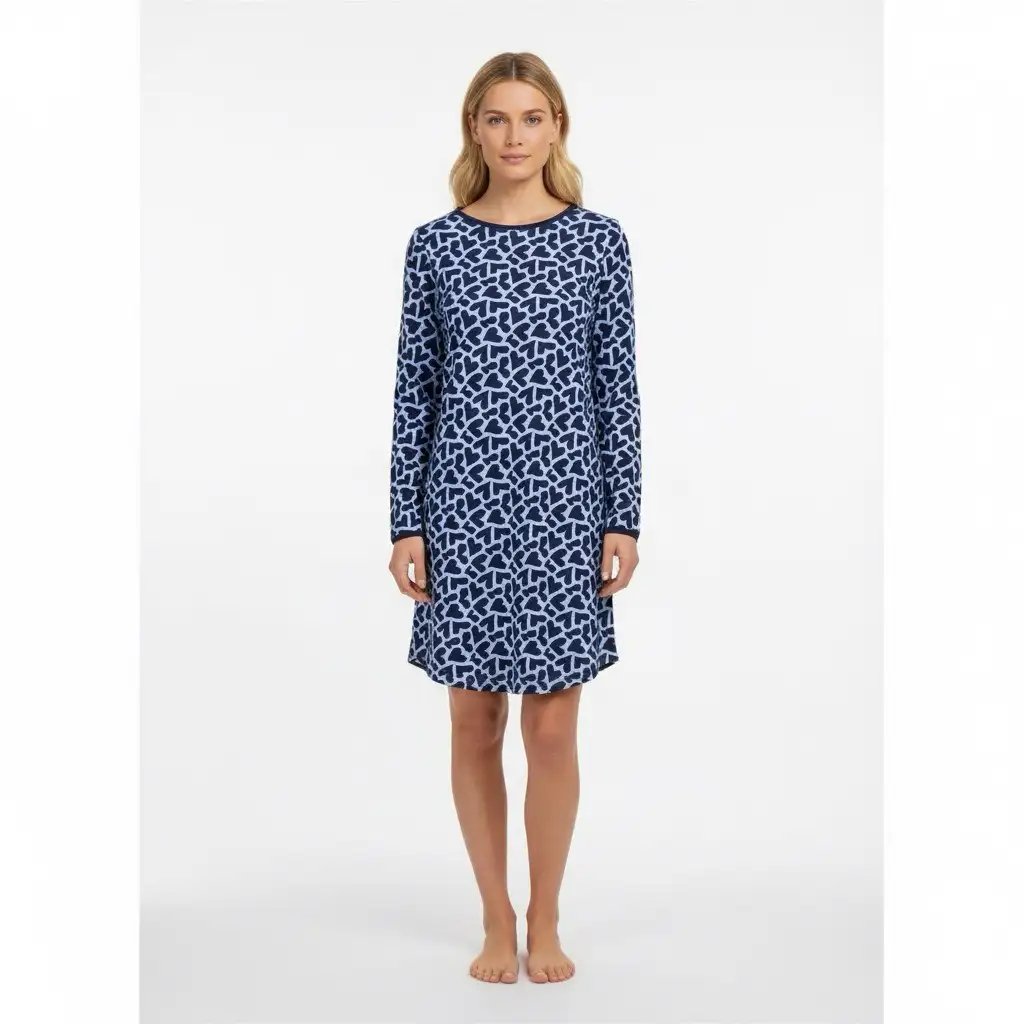 Ringella dames nachthemd Hart 6511011 air blue - Afbeelding 3
