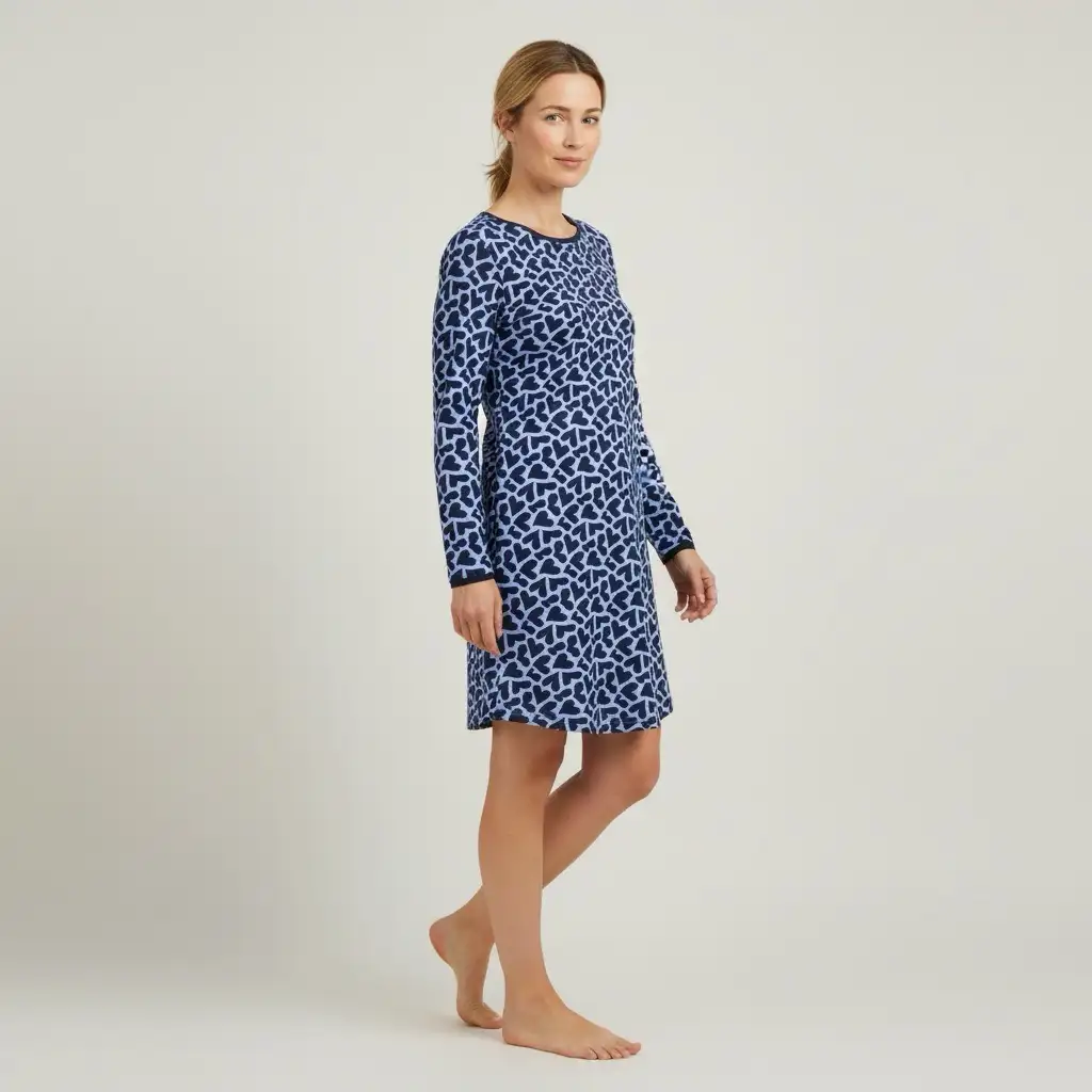 Ringella dames nachthemd Hart 6511011 air blue - Afbeelding 5