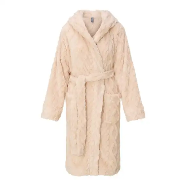 LingaDore badjas fleece zand - Afbeelding 2
