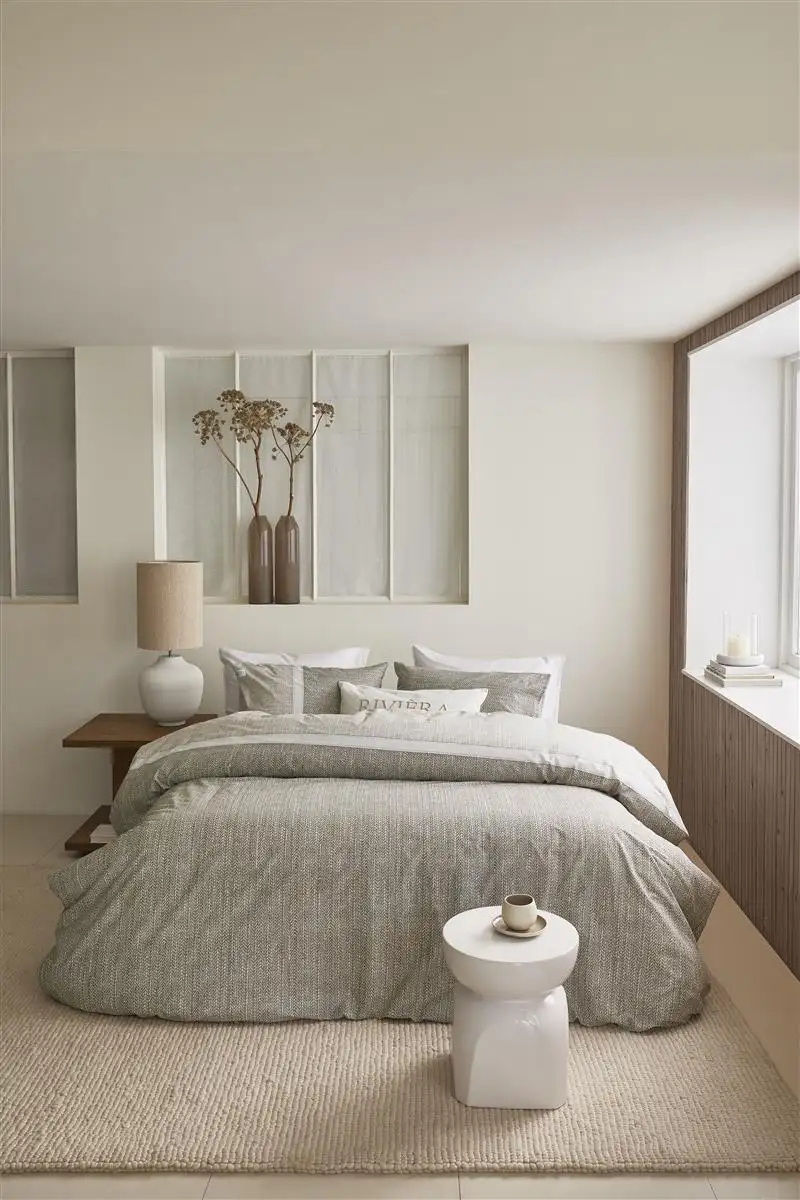 Riviera Maison dekbedovertrek Amsterdam Loft sand - 2-persoons 200x200/220cm + 2 slopen - Afbeelding 2