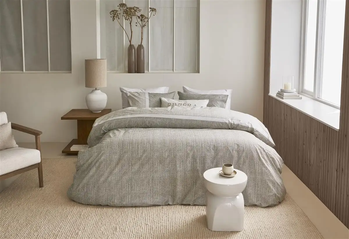 Riviera Maison dekbedovertrek Amsterdam Loft sand - 2-persoons 200x200/220cm + 2 slopen - Afbeelding 3