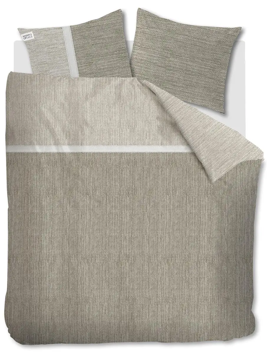 Riviera Maison dekbedovertrek Amsterdam Loft sand - 2-persoons 200x200/220cm + 2 slopen - Afbeelding 5