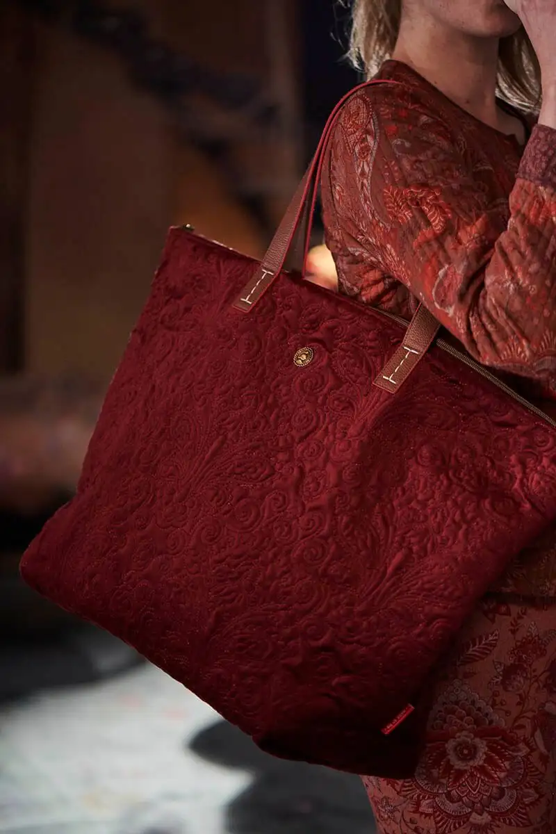 PiP Studio tote bag Tilda Velvet Quiltey Days medium red - Afbeelding 5