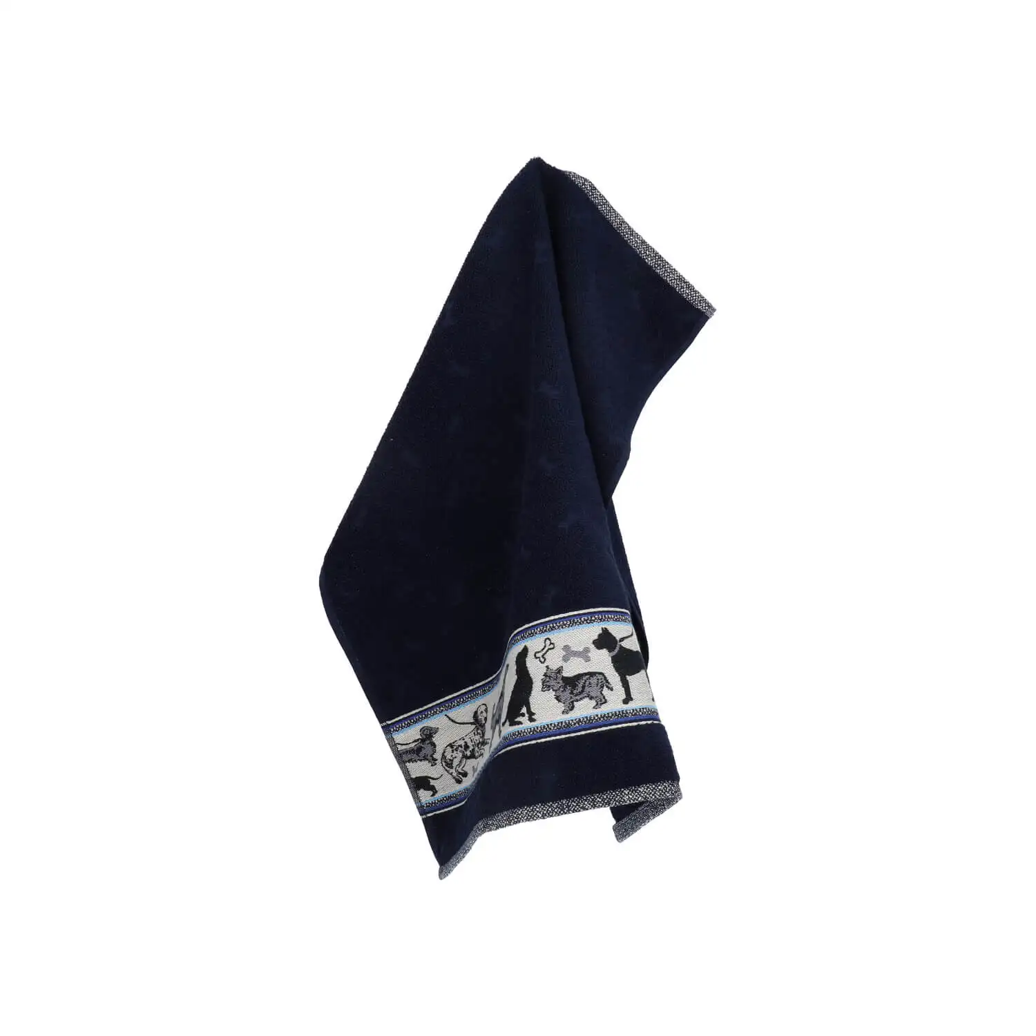 Bunzlau Castle keukendoek Dog dark blue