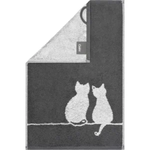Cawö gastendoek Cute Cats 6263 basalt-platin 30x50cm