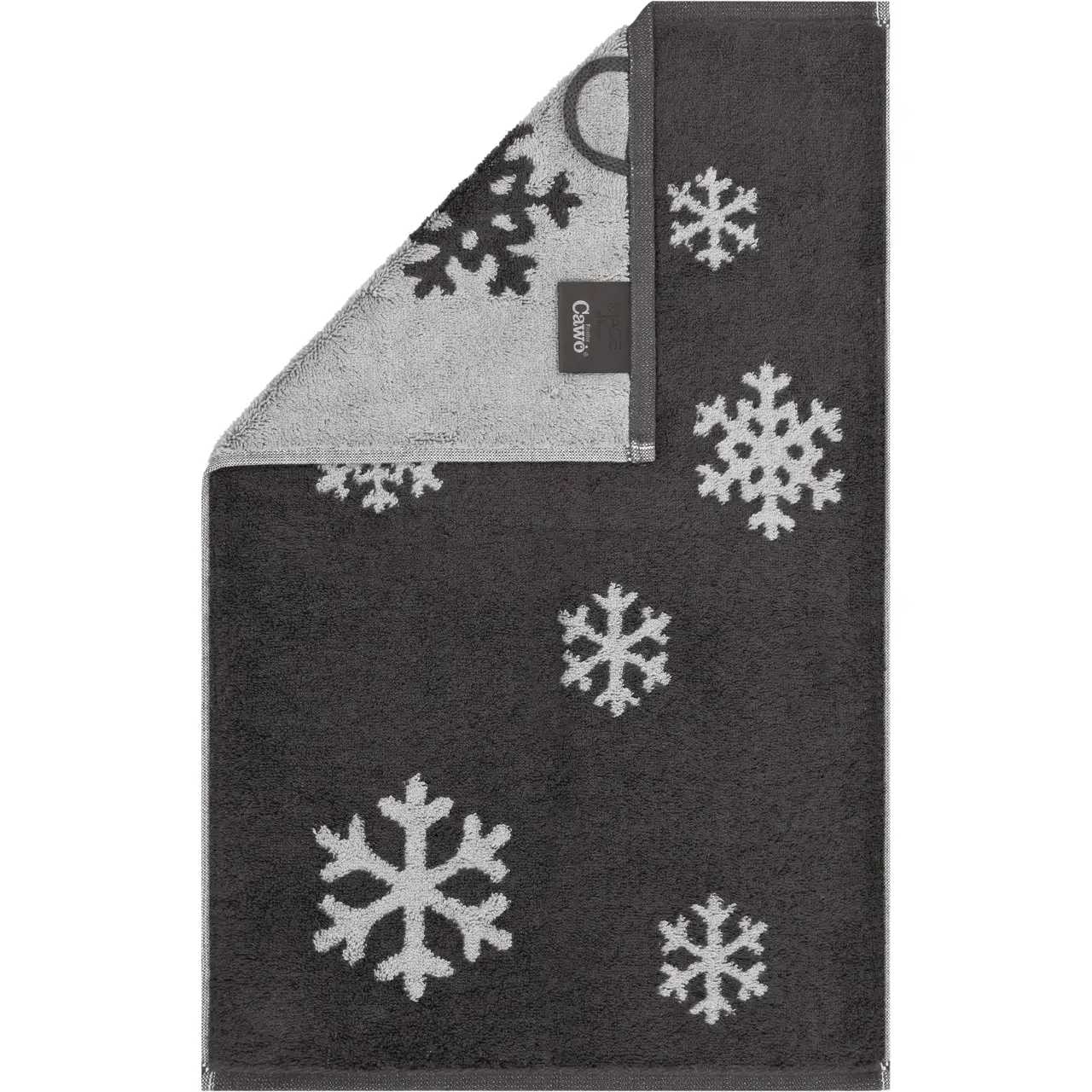 Cawö gastendoek Schneekristalle 6270 basalt-platin 30x50cm