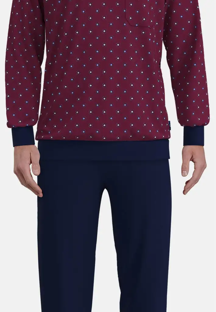 Götzburg heren pyjama interlock 452419 bordeaux - Afbeelding 2
