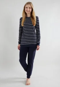 Gotzburg dames badstof pyjama blauw 240172-632 - 46