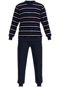 Götzburg heren pyjama velours 452417 blauw
