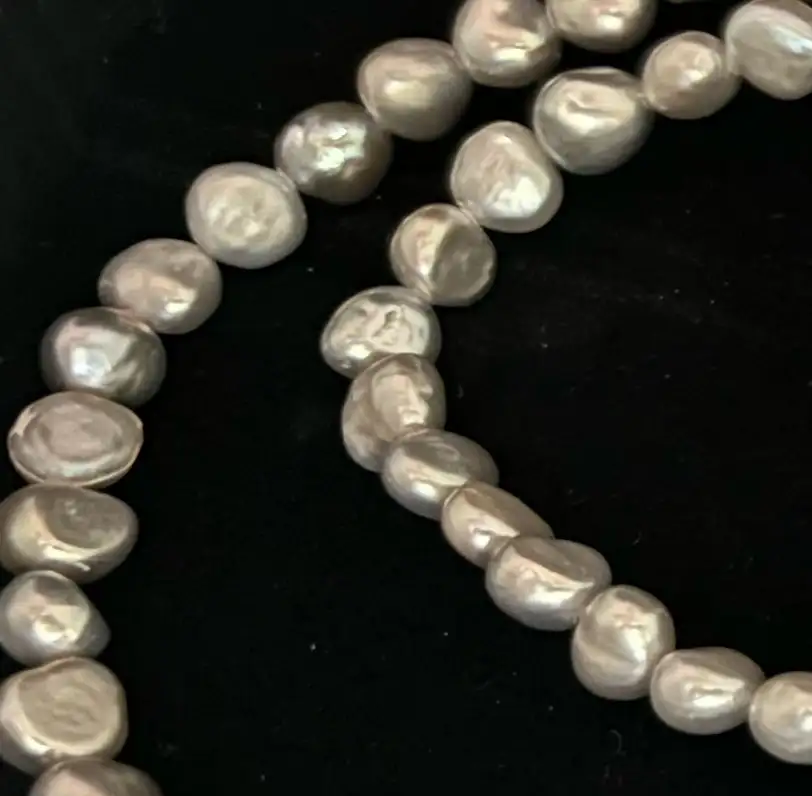 Mooijo parel ketting Barok 6-7mm grey - Afbeelding 3