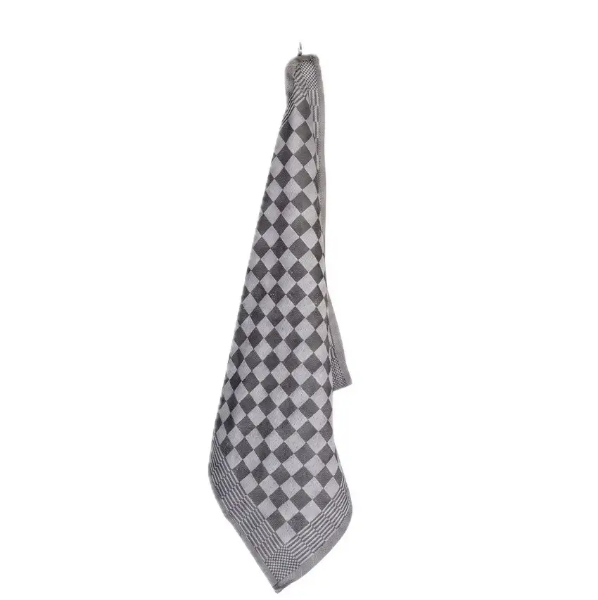 Jorzolino theedoek Check BBQ grey