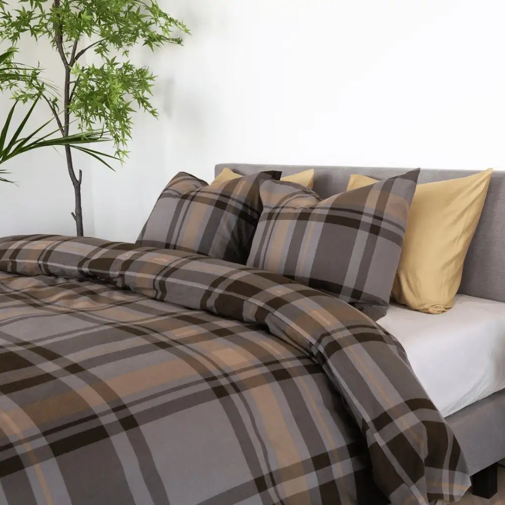 Kayori dekbedovertrek Anya flanel taupe
