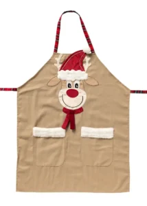 Kerst keukenschort Rudolph Chef 68x85cm tobacco brown