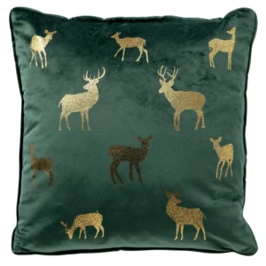 Kerst sierkussen Deer 45x45cm mountain view