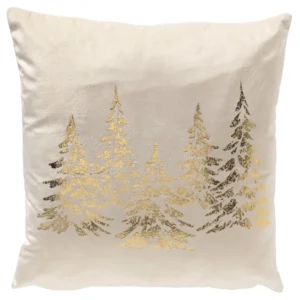 Kerst sierkussen Pinegrove 45x45cm whisper white