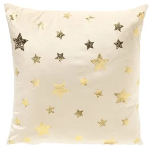 Kerst sierkussen Starry Sky 45x45cm whisper white