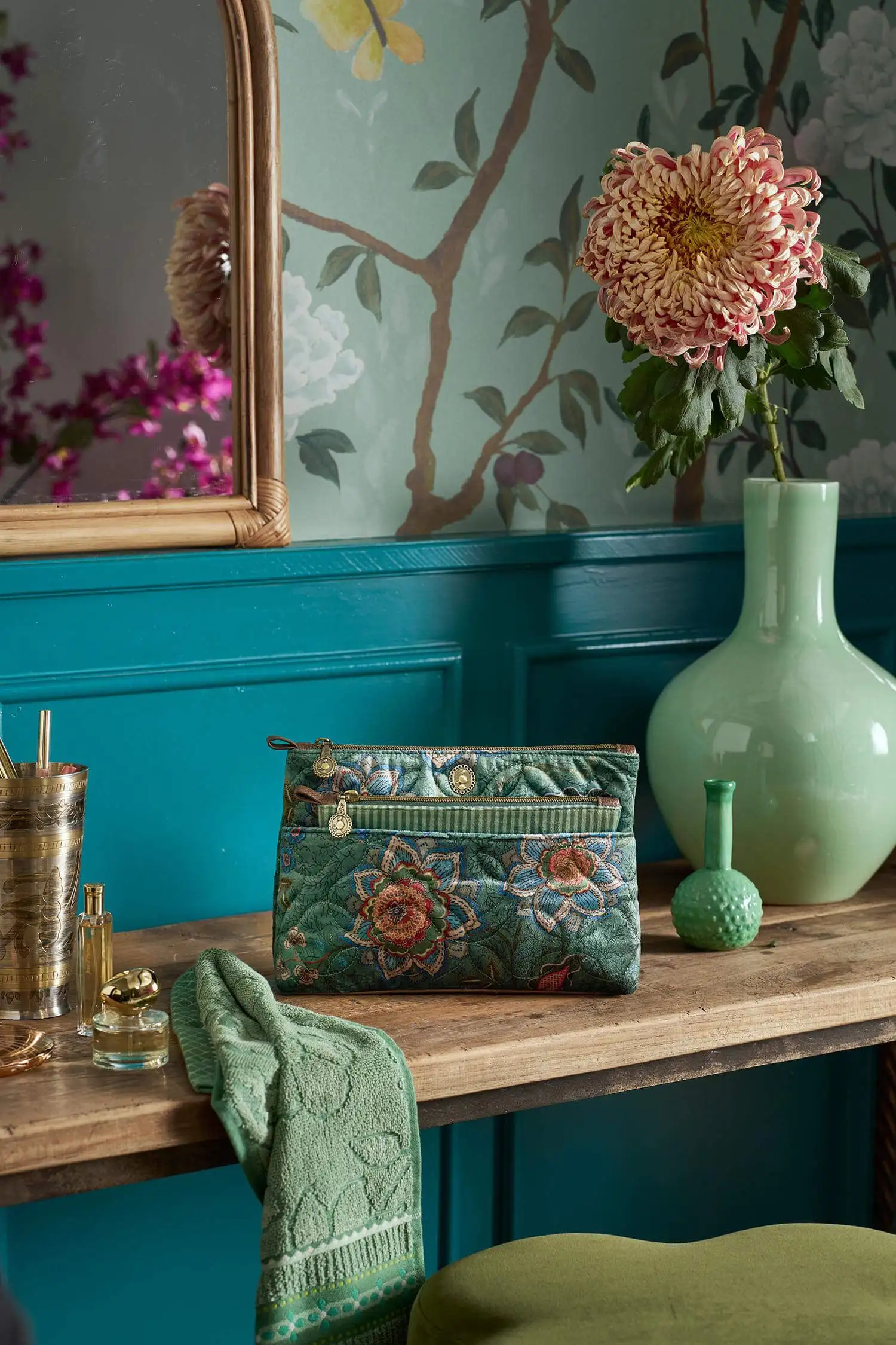 PiP Studio cosmetic bag set Caryn Mumbai Morning green - Afbeelding 5
