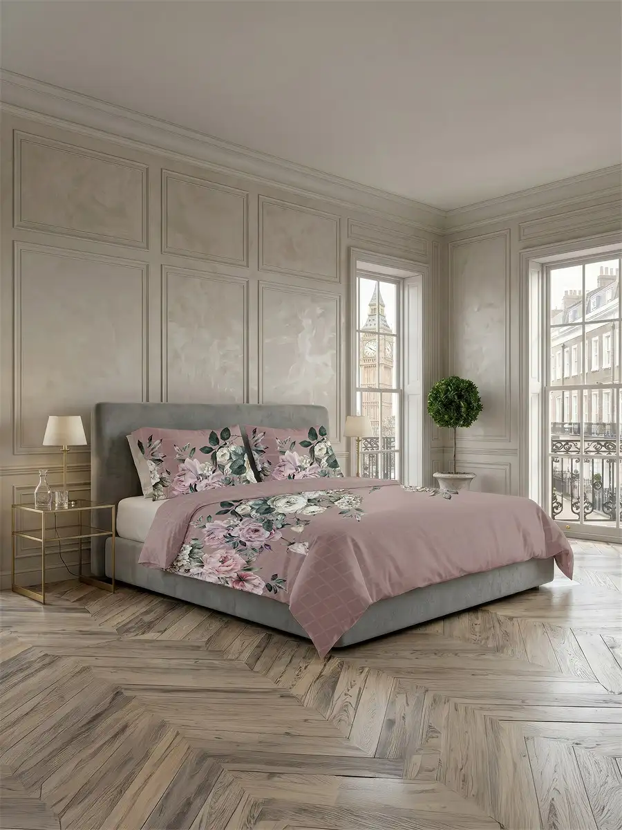 Heckettlane dekbedovertrek London Suite satijn shady pink - Afbeelding 2