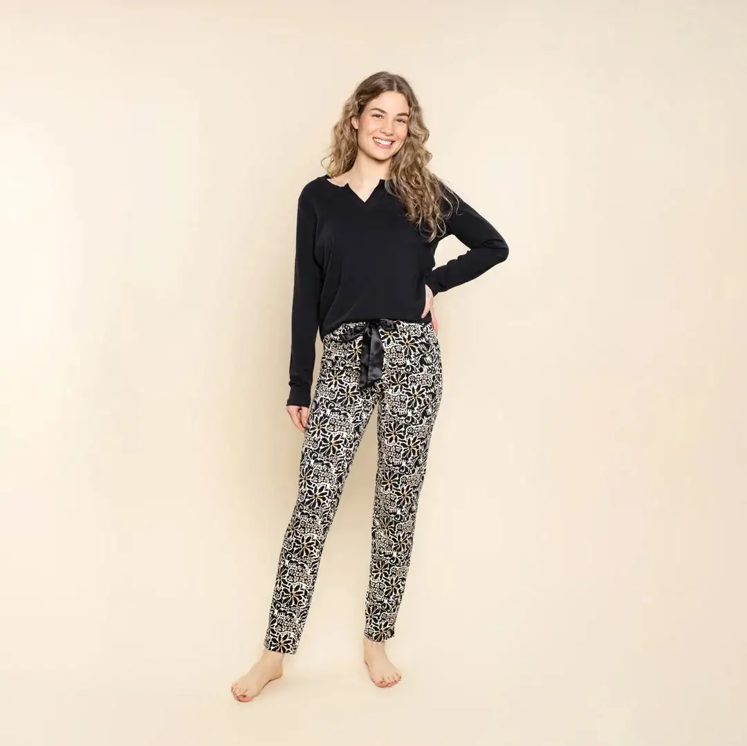 Charlie Choe dames pyjama shirt Nightfall zwart - Afbeelding 4
