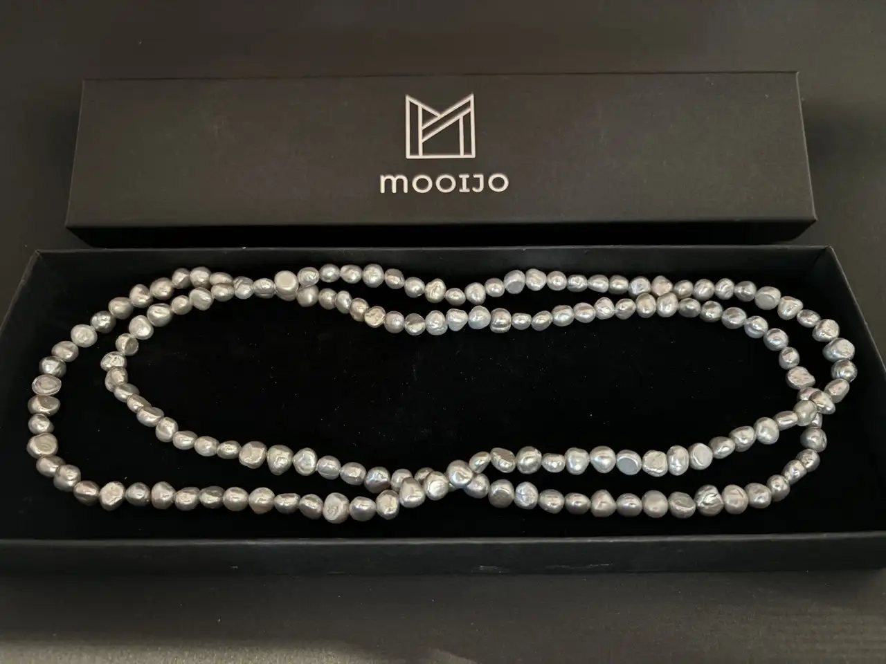 Mooijo parel ketting Barok 6-7mm grey