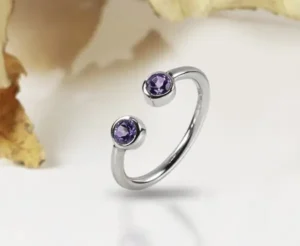 Mooijo zilveren dames ring 56mm edelsteen Amethyst