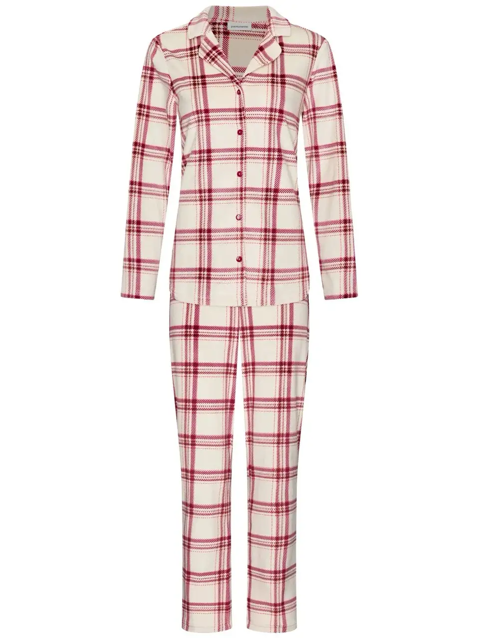 Pastunette dames pyjama Alpine Creme 121262-102-2 dark red