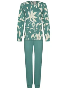 Pastunette dames pyjama Nordic Leaf 121262-124-1 dark green
