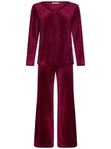 Pastunette dames pyjama velours 121252-210-4 dark red