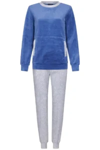 Pastunette dames pyjama velours dark blue 20242-148-2